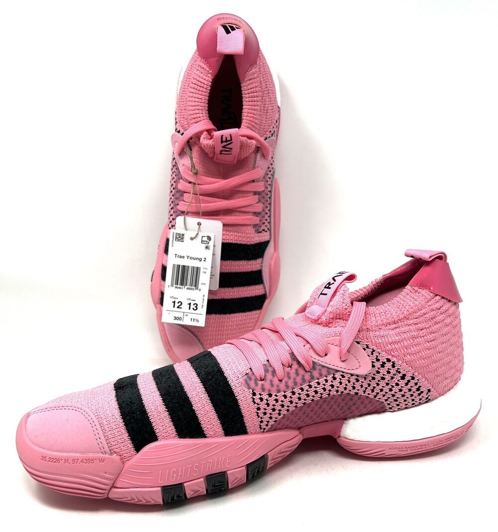 Adidas Mens Sz 12 Trae Young 2.0 Mids Pink Basketball Shoes Trap House IE1667